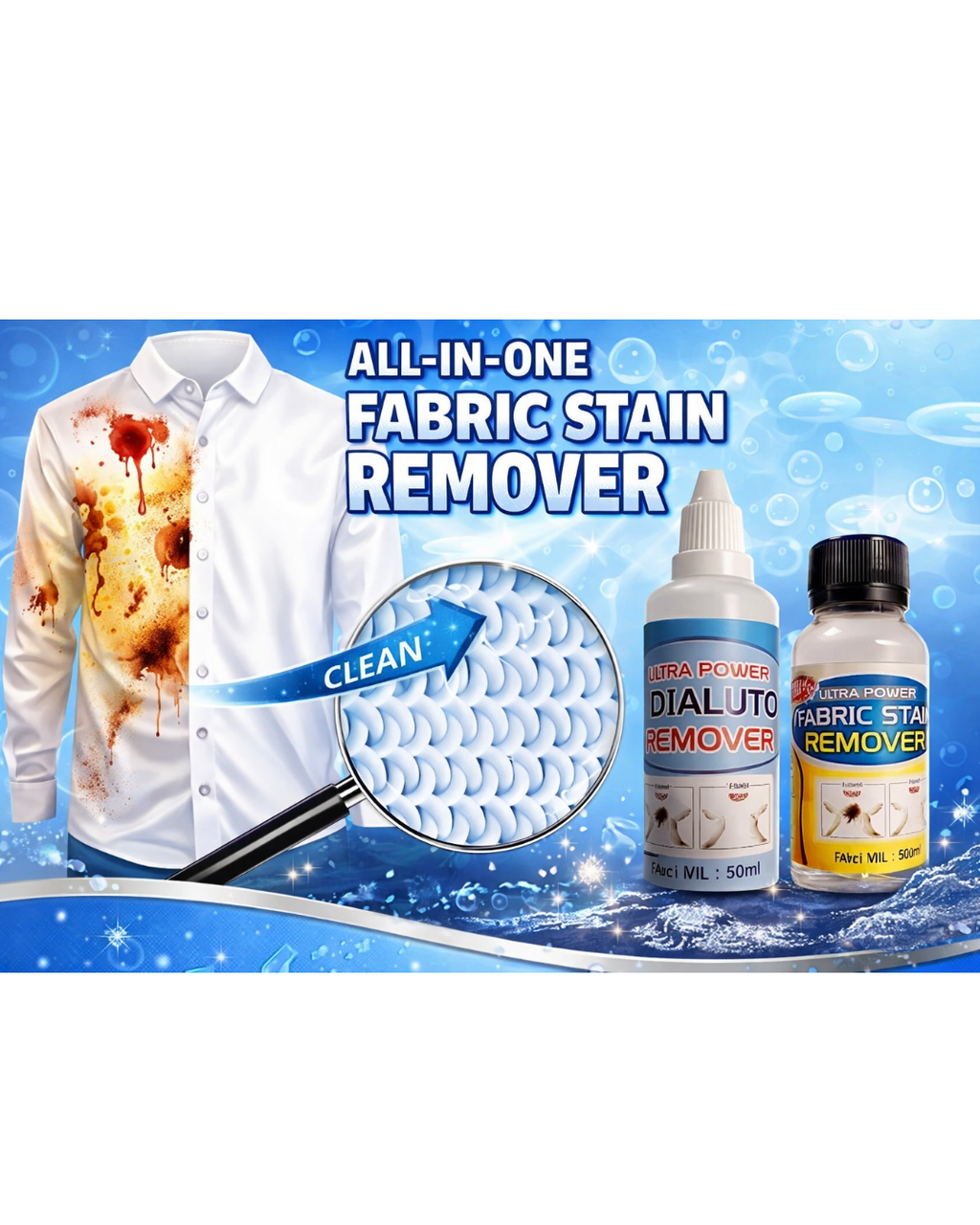 All in One Fabric Stain Remover 100ml (Buy One Get One Free)