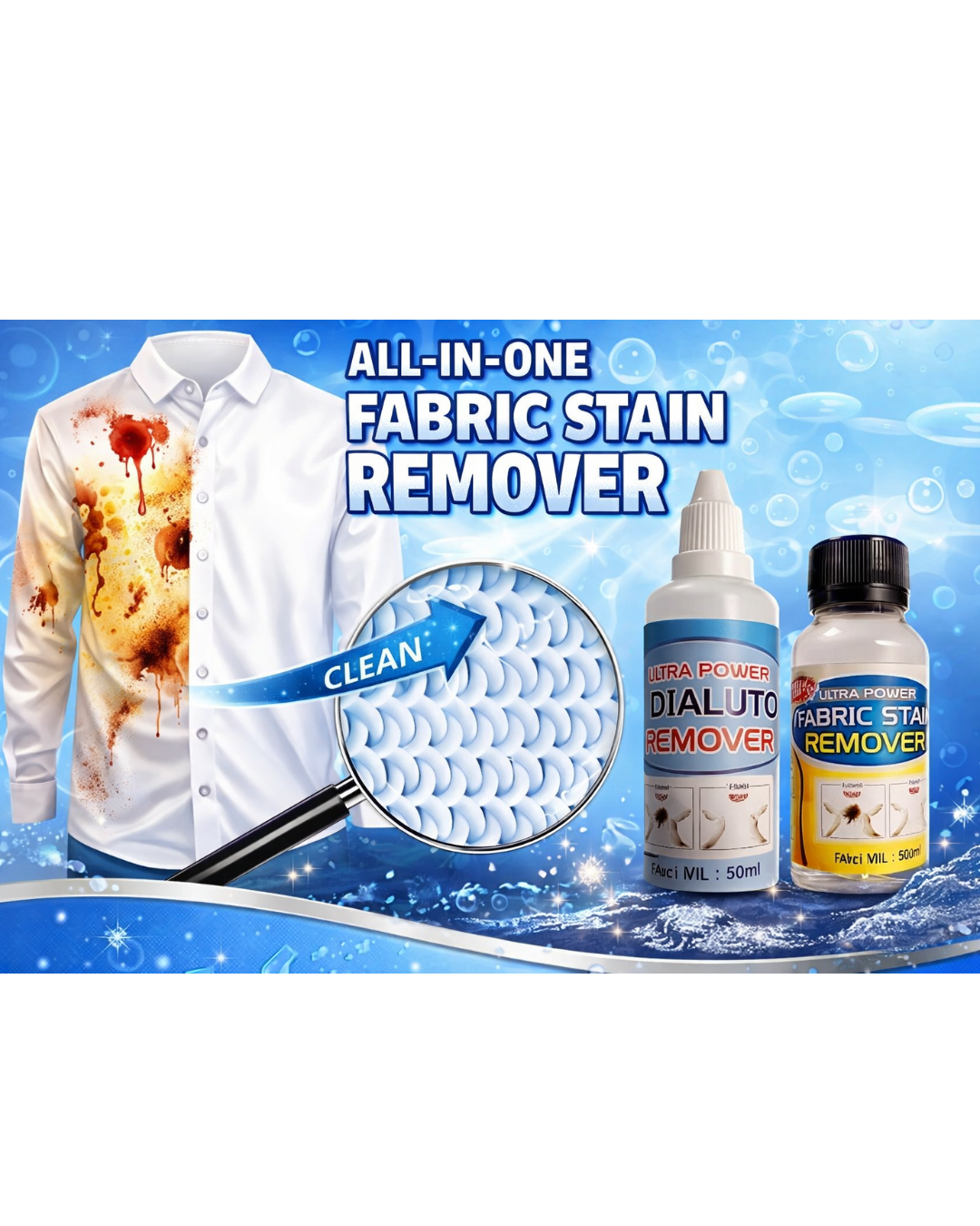 All in One Fabric Stain Remover 100ml (Buy One Get One Free)
