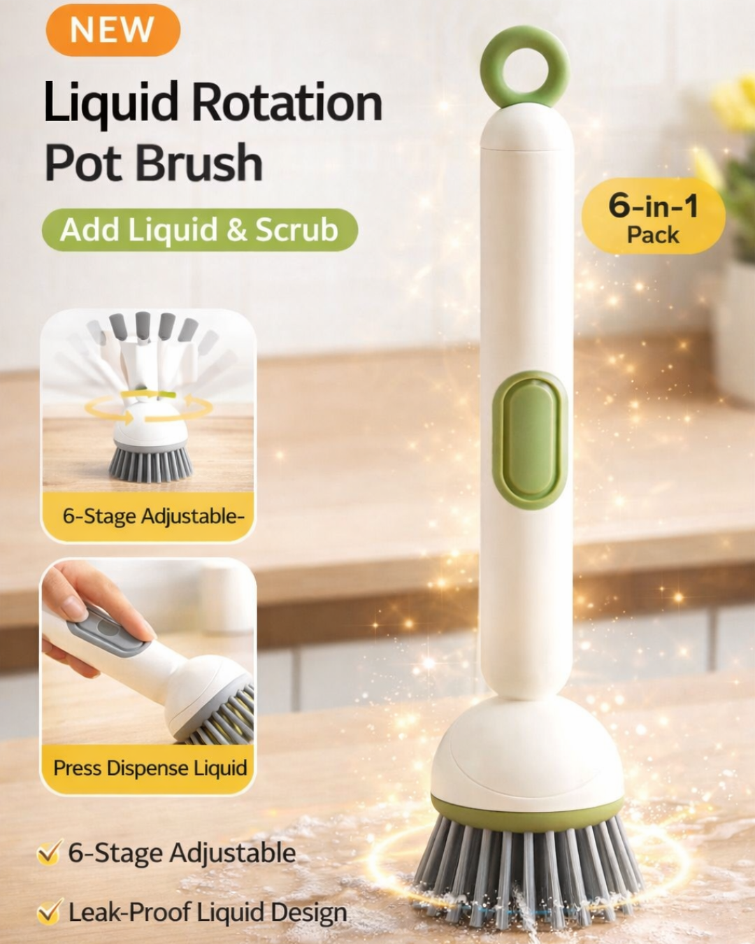 360� Scrubber Wand with Liquid Dispenser