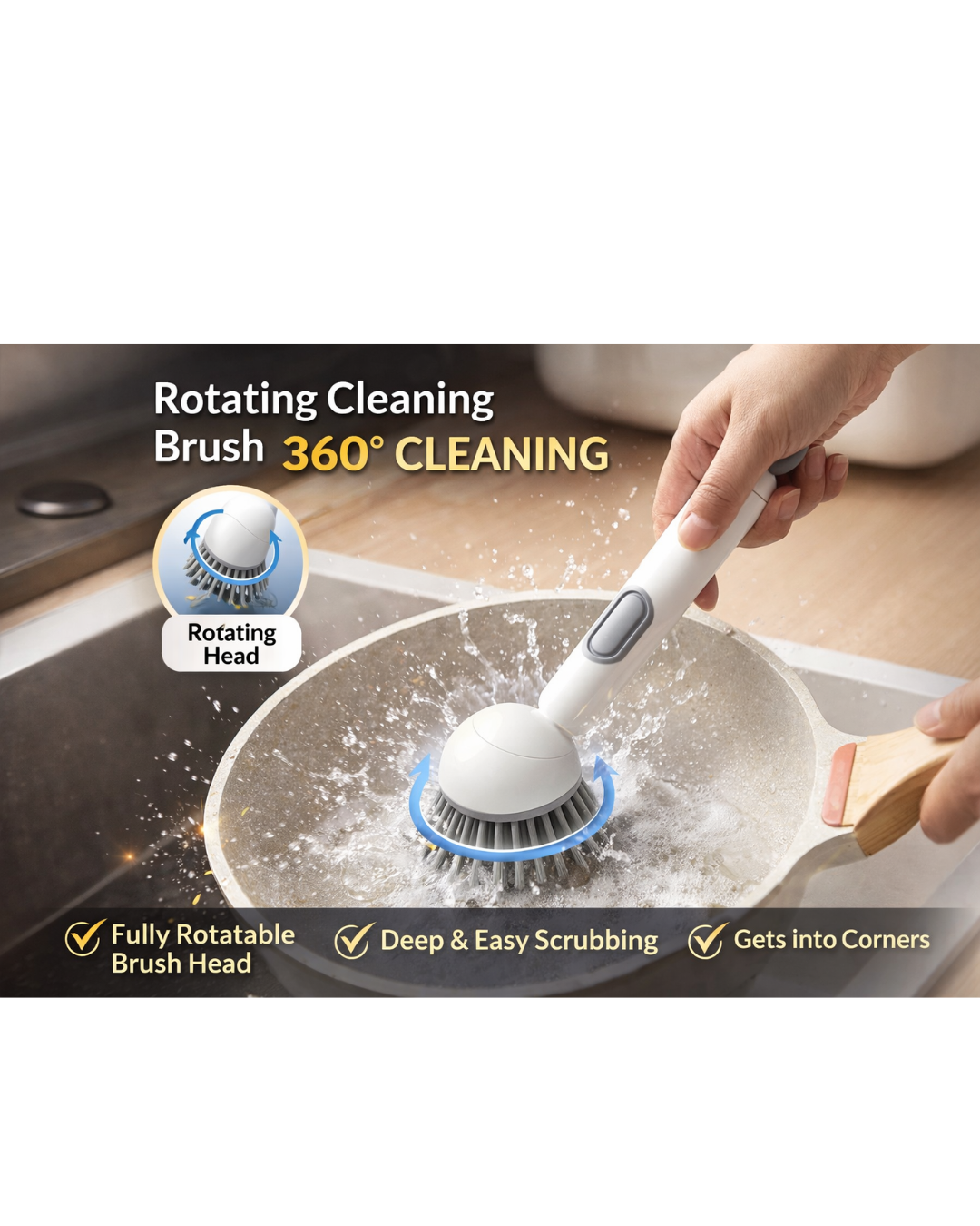 360� Scrubber Wand with Liquid Dispenser