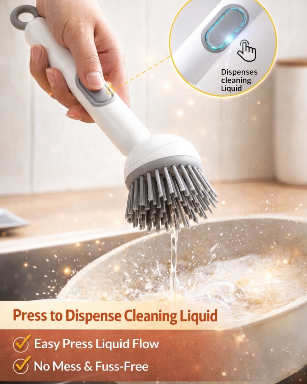 360� Scrubber Wand with Liquid Dispenser