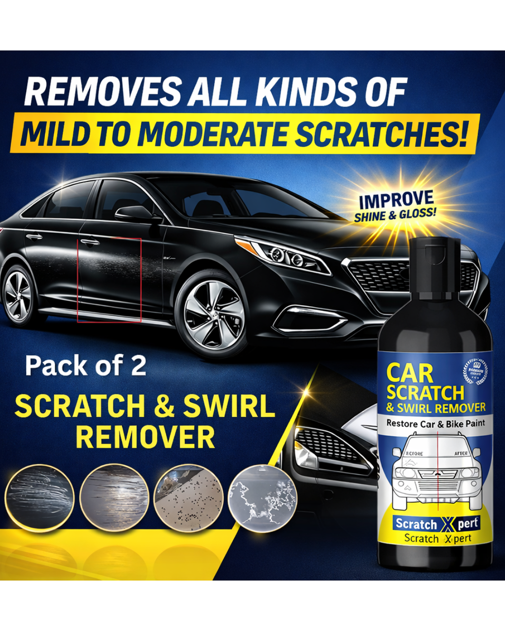 Car Scratch & Swirl Removal 100ml (Buy One Get One Free)