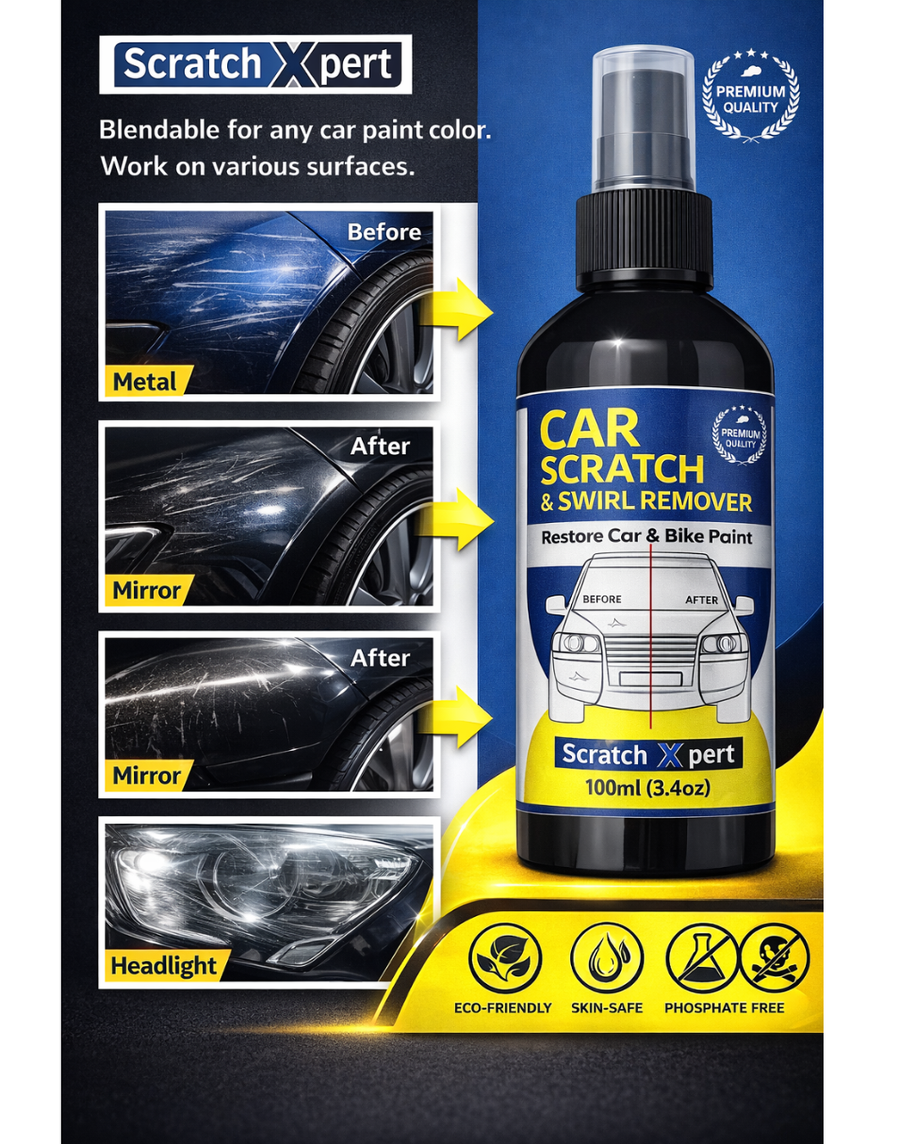 Car Scratch & Swirl Removal 100ml (Buy One Get One Free)